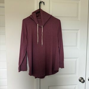 Terra & Sky Ribbed Hooded Tunic in Mauve